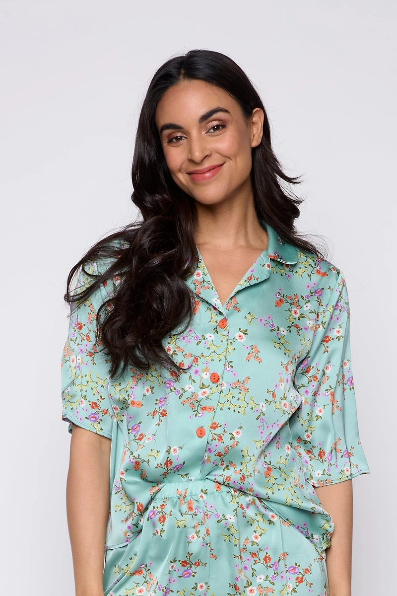 Mini floral satin pyjama