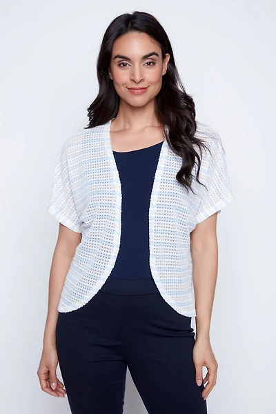 Three tone crochet cardigan
