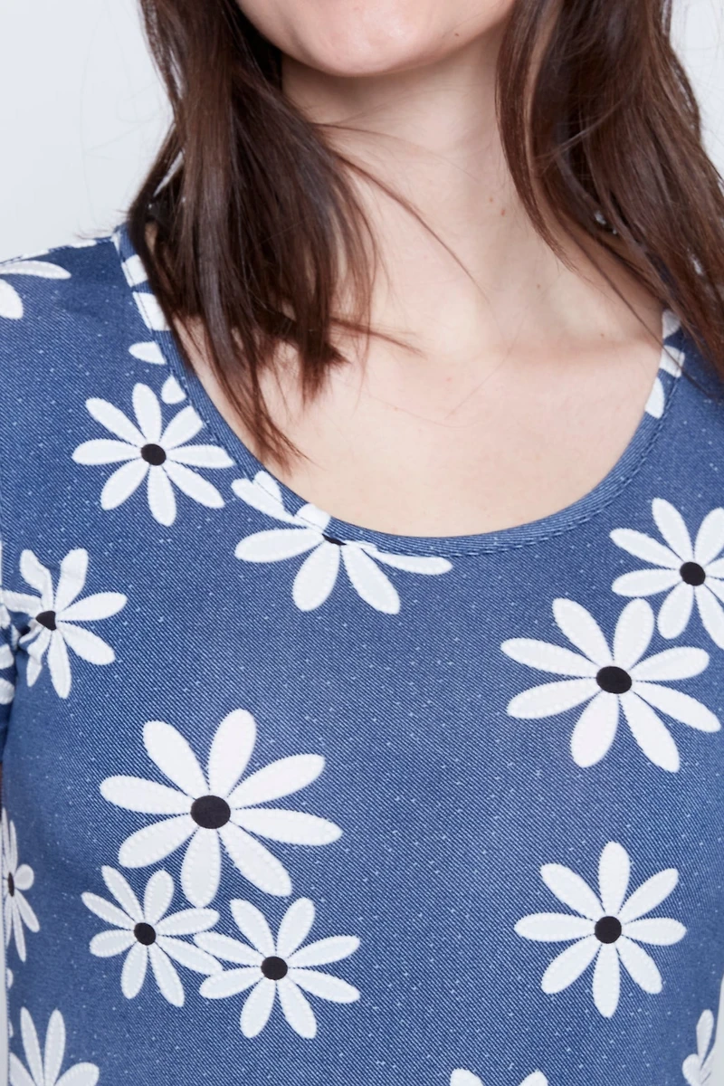 Floral puff print A-line sun dress