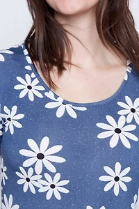 Floral puff print A-line sun dress