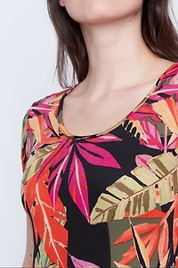 Tropical print A-line sun dress