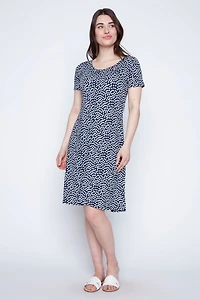 Dot print A-line sun dress