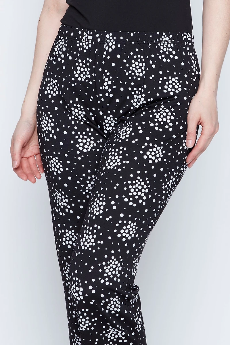 Black white dot print pant