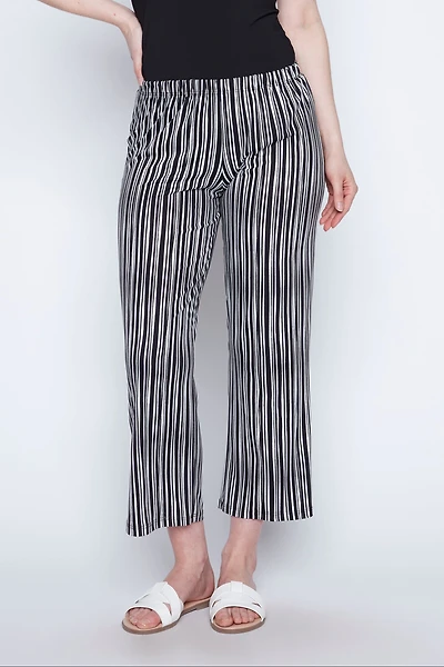 Black white stripe pant