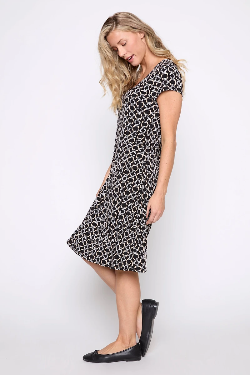 Geometric print A-line dress