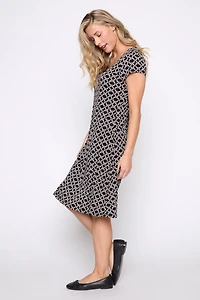 Geometric print A-line dress