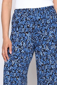 Leaf print gaucho pant