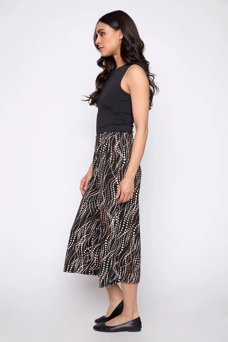Two tone dot gaucho pant