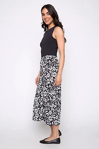 Tropical print gaucho pant
