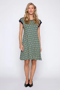 Daisy print A-line dress