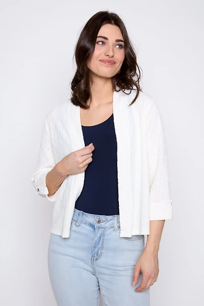 Puckered knit cardigan