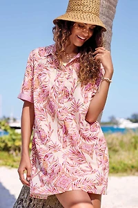 Tropical print polo dress