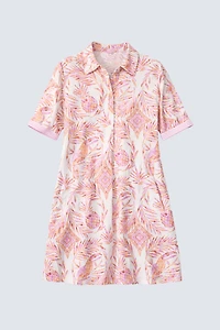 Tropical print polo dress