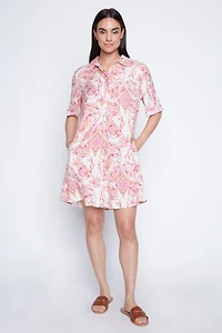 Tropical print polo dress
