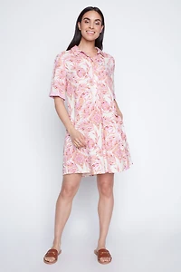 Tropical print polo dress