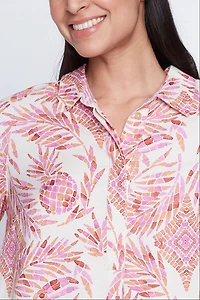 Tropical print polo dress