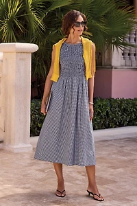 Smocked gingham dress