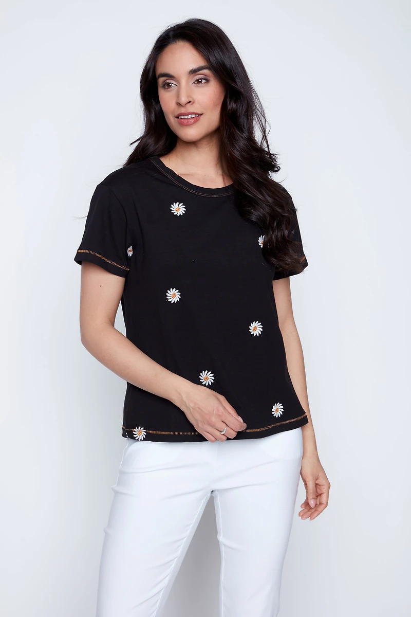 T-shirt brodé Daisy