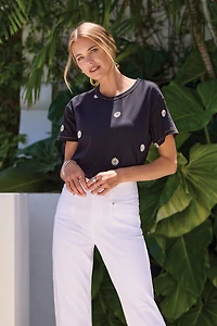Daisy embroidered t-shirt