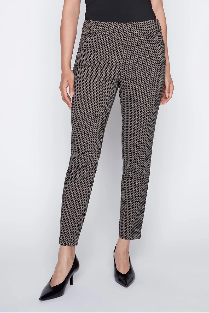 Jacquard bengaline skinny leg pant