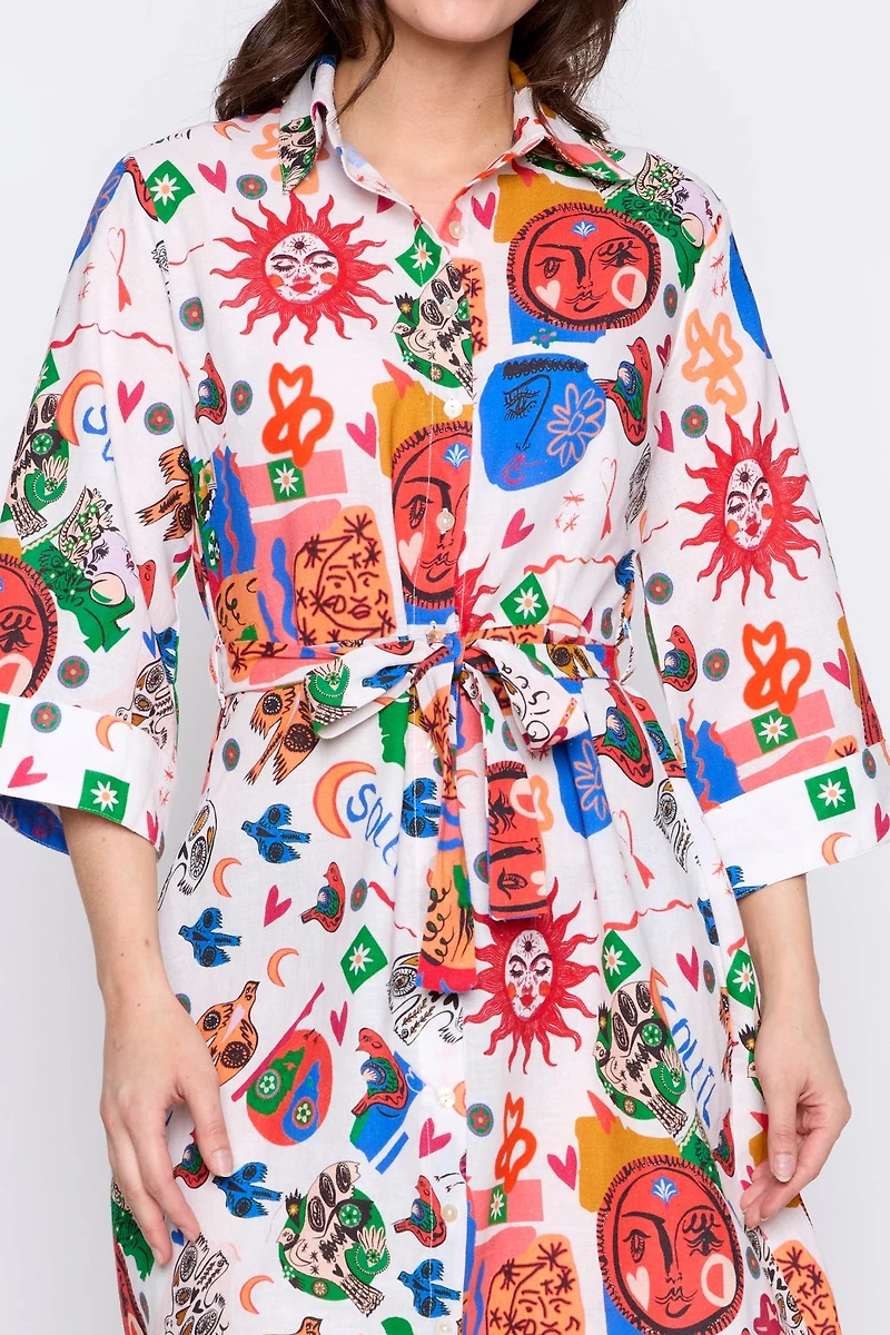 Sun and moon shirt dress