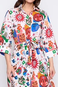 Sun and moon shirt dress
