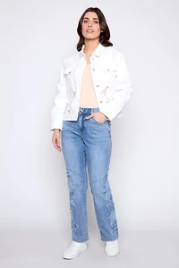 Cut out embroidery floral jacket