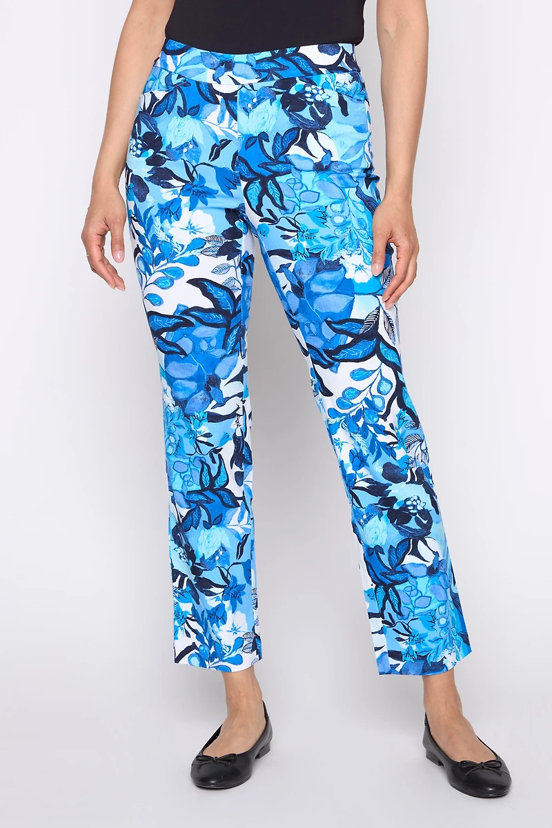 Le pantalon à jambe droite imprimé floral