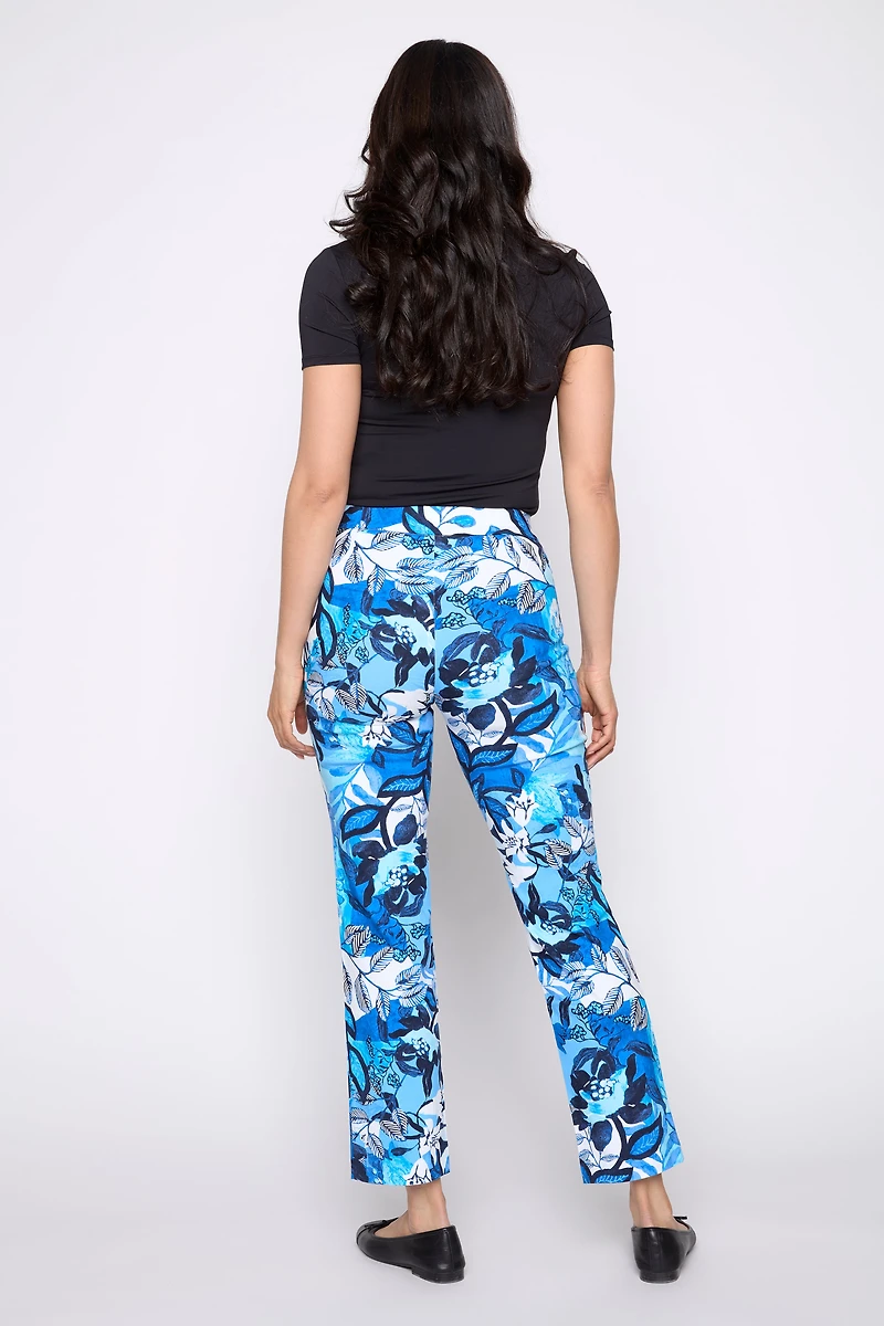 Straight leg floral print pant