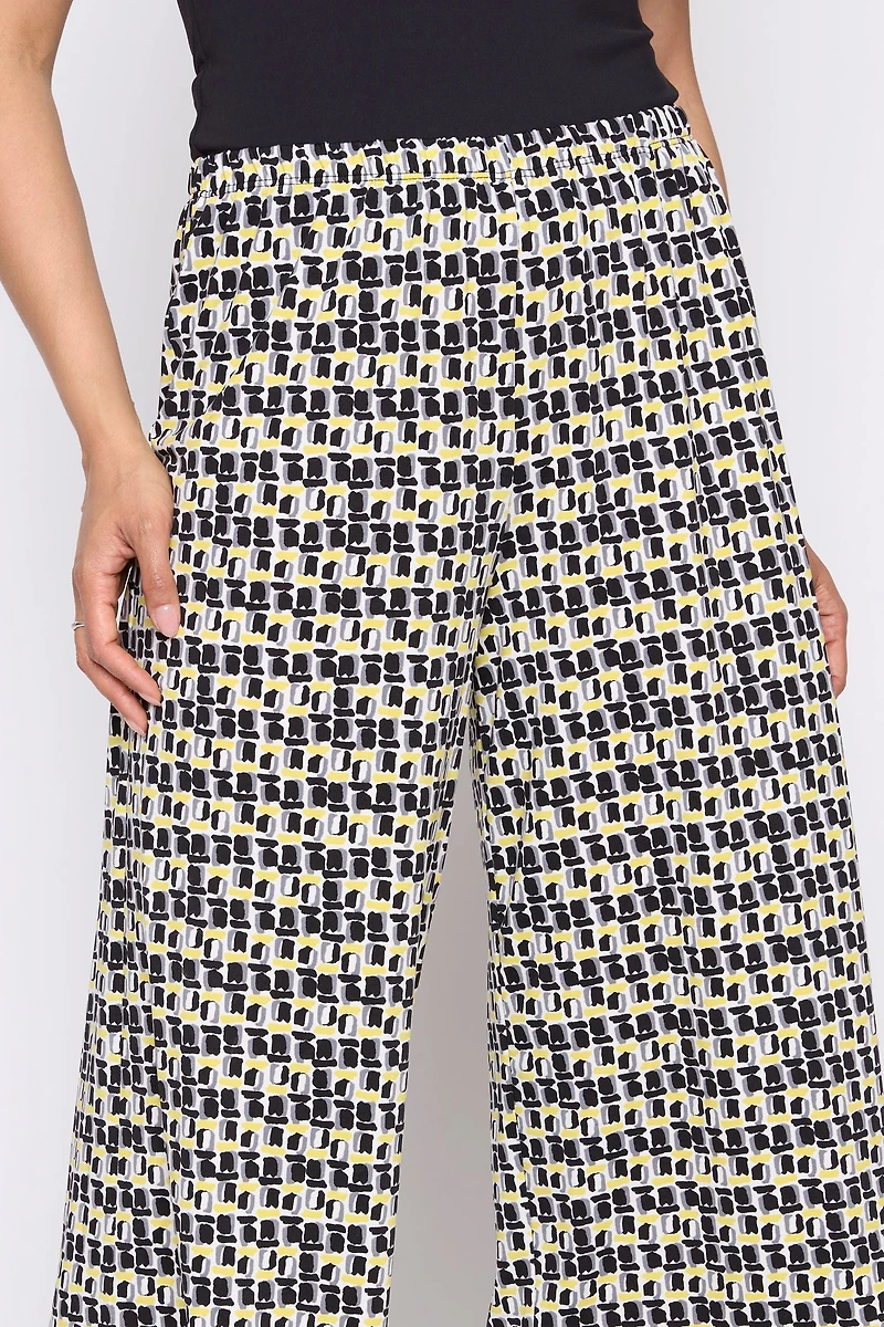 Abstract print gaucho pant