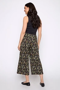 Le pantalon gaucho à imprimé géométrique