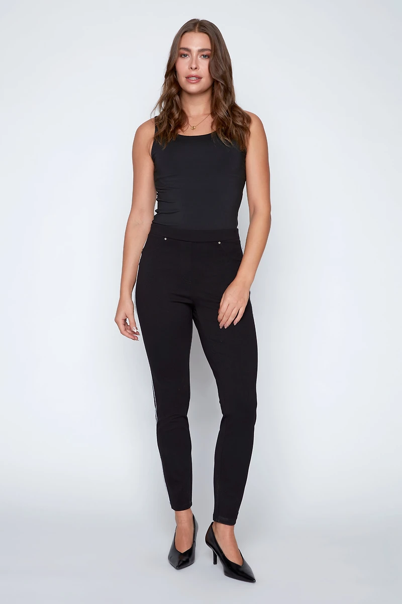 Slim leg piping trim pdr pant