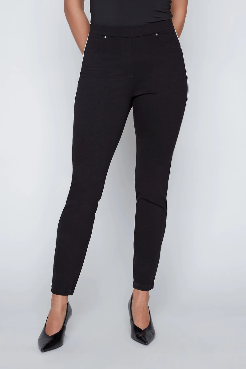Slim leg piping trim pdr pant