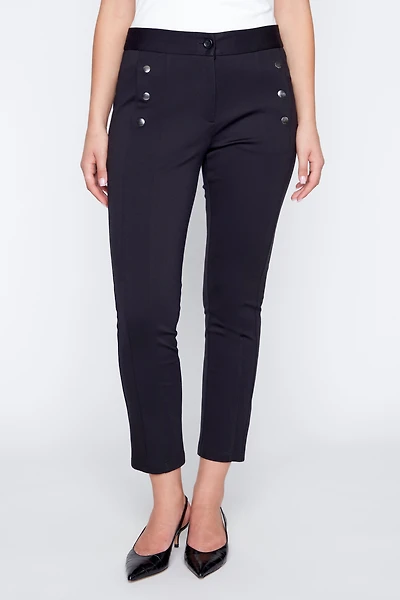 Slim leg solid pdr pant