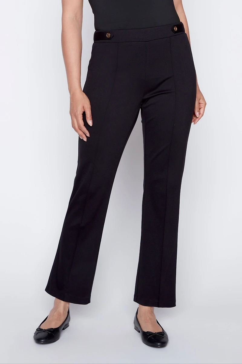 Solid straight leg pdr pant