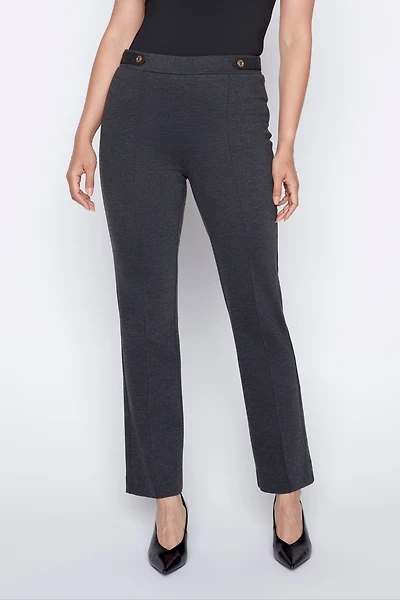 Solid straight leg pdr pant