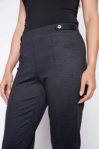 Check print straight leg pdr pant