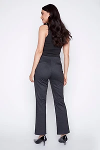 Check print straight leg pdr pant