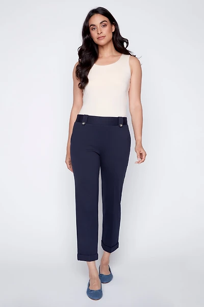 Le pantalon à revers uni