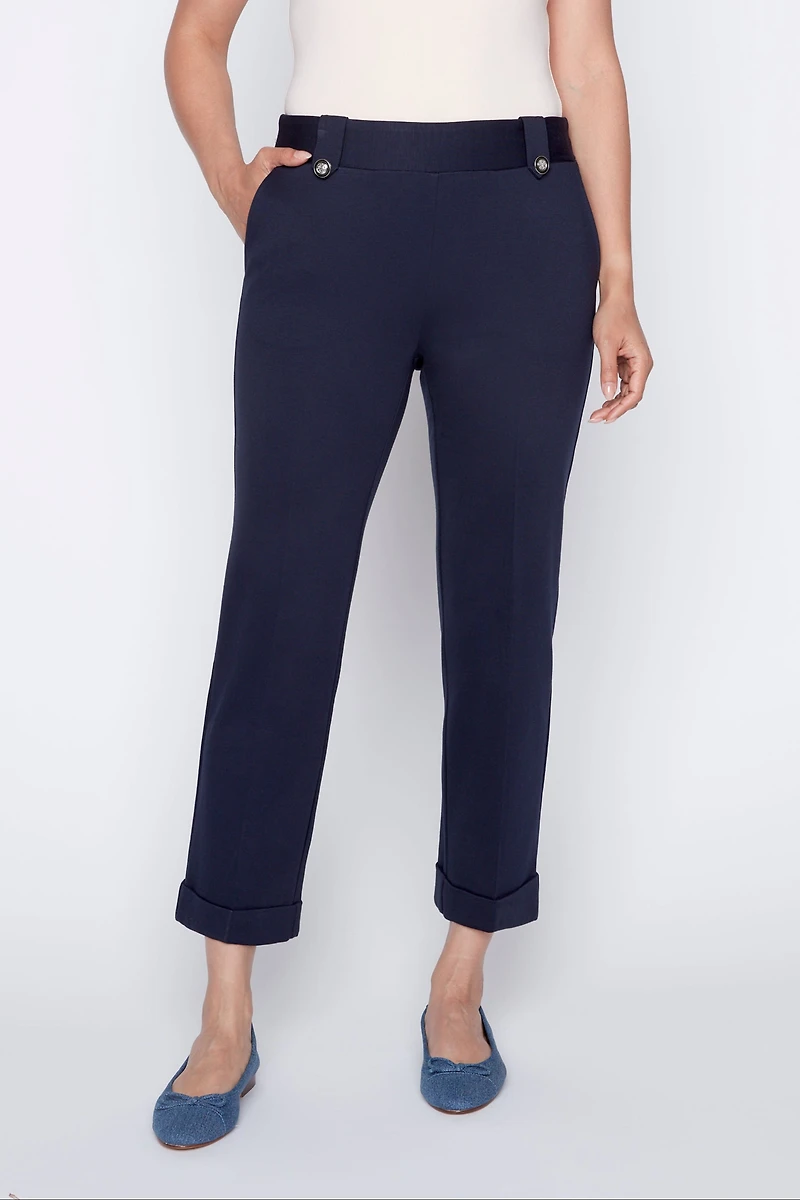 Le pantalon à revers uni