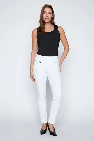 Pull on slim leg pant