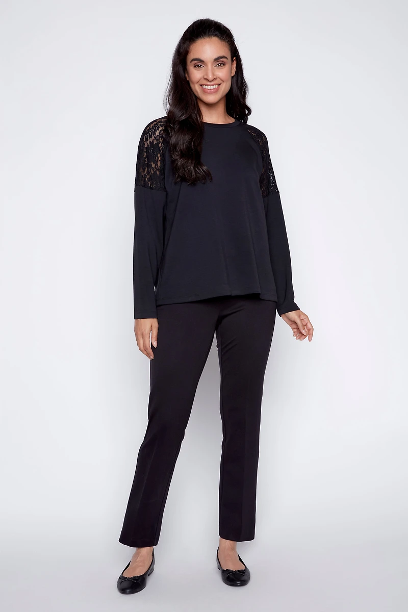 Lace trim top