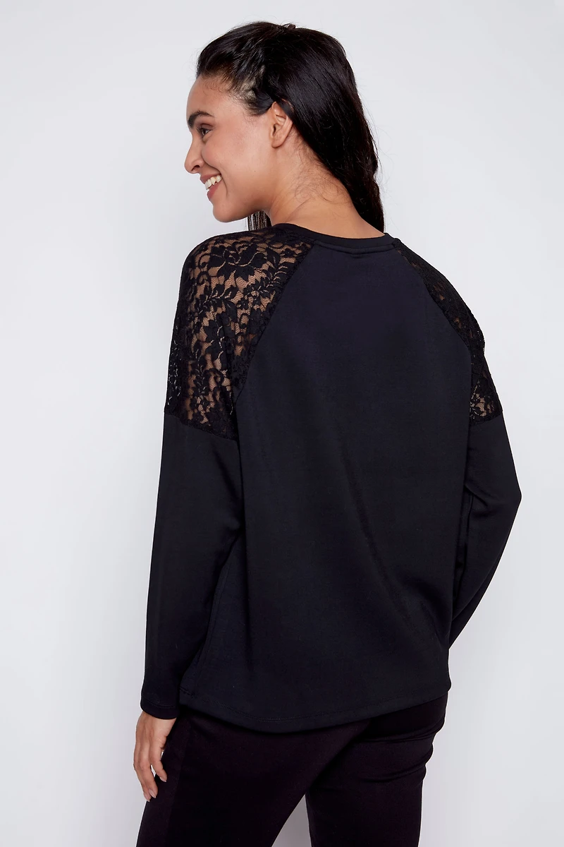 Lace trim top