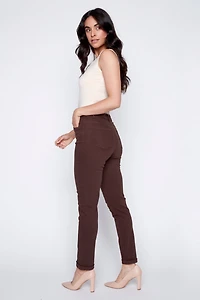 Slim leg colored jean
