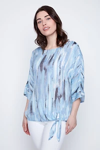 Abstract print knot front top
