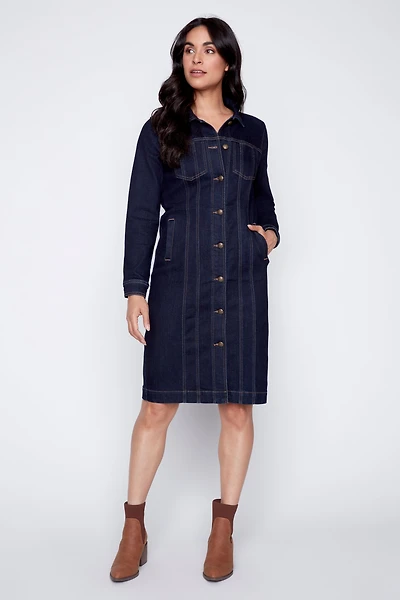 Long denim coatdress