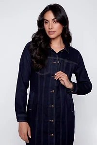 Long denim coatdress