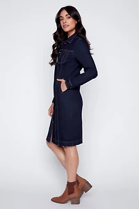 Long denim coatdress