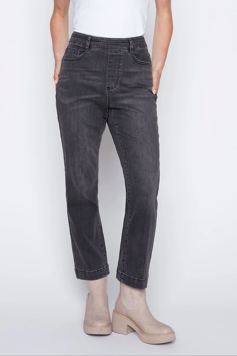 Straight leg crop jean