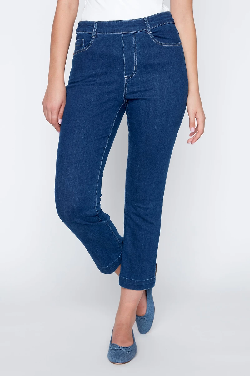 Straight leg crop jean